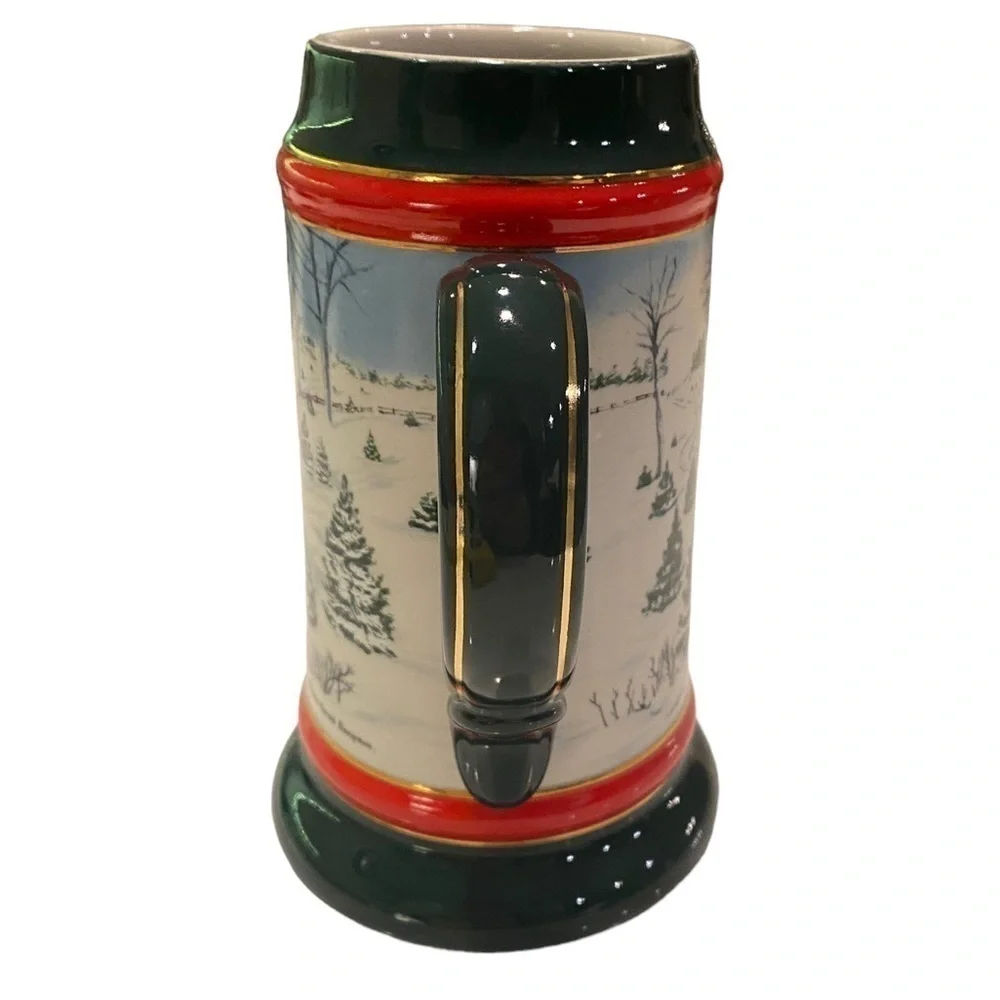 1991 Budweiser Beer Stein Mug The Season's Best Christmas Clydesdale Bud Vintage